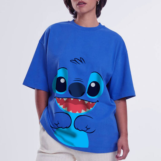 Blue Stitch Oversized T-Shirt
