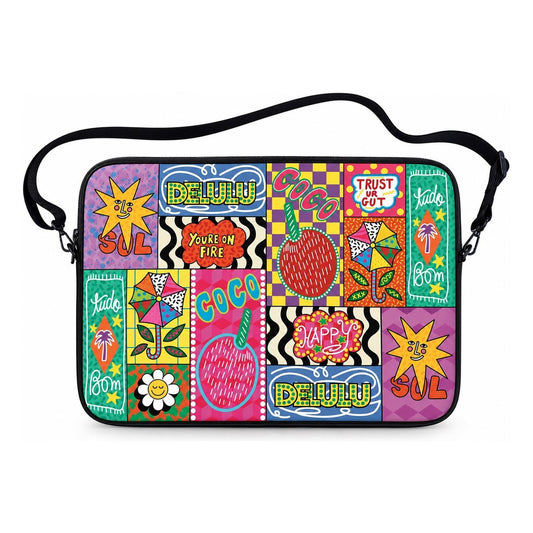 Delulu Pop Laptop Sleeve with detachable shoulder strap — Suit Yourself