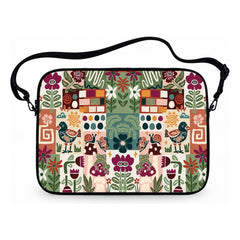 Folk Garden Laptop Sleeve with detachable shoulder strap — Suit Yourself