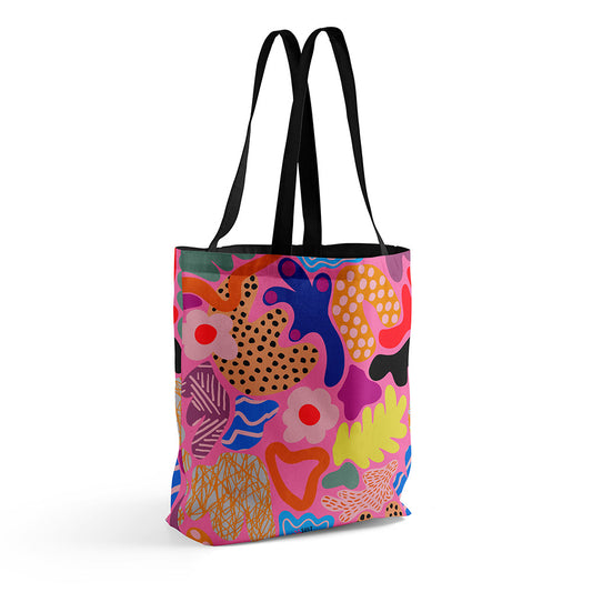 Abstract Florals Allover Tote Bag