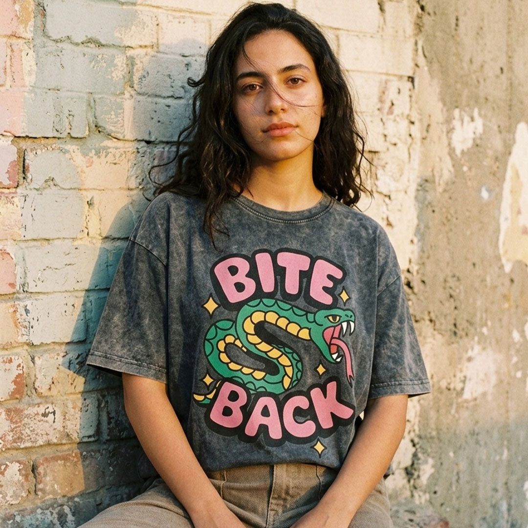 Bite Back washed oversized t-shirt — Suit Yourself Egypt