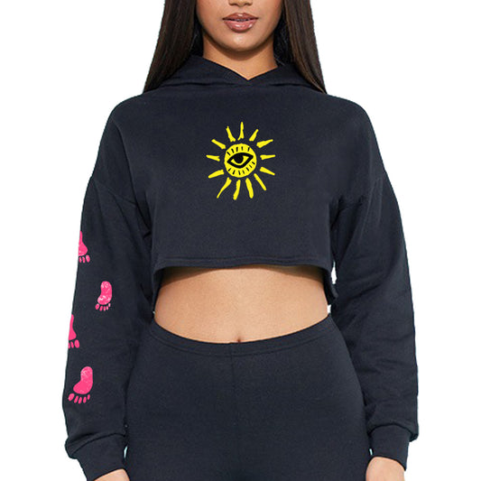 Burn Memories Oversized Crop Hoodie