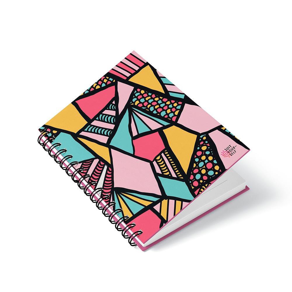 Colored Geometry Spiral Notebook