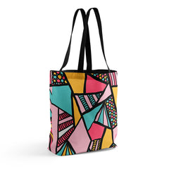 Colored Geometry Allover Tote Bag