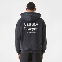 Call My Lawyer Washed Oversized Hoodie