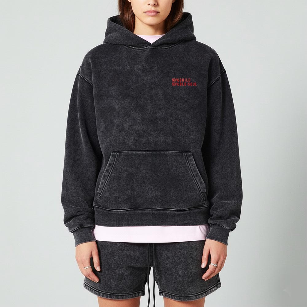 Child Soul Stitched Washed Oversized Hoodie