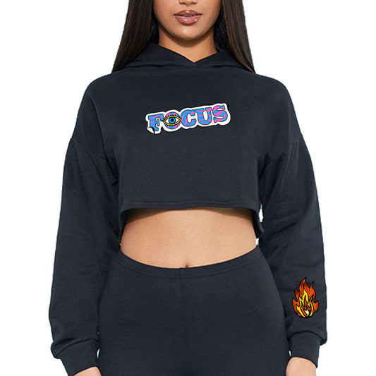 Focus Oversized Crop Hoodie