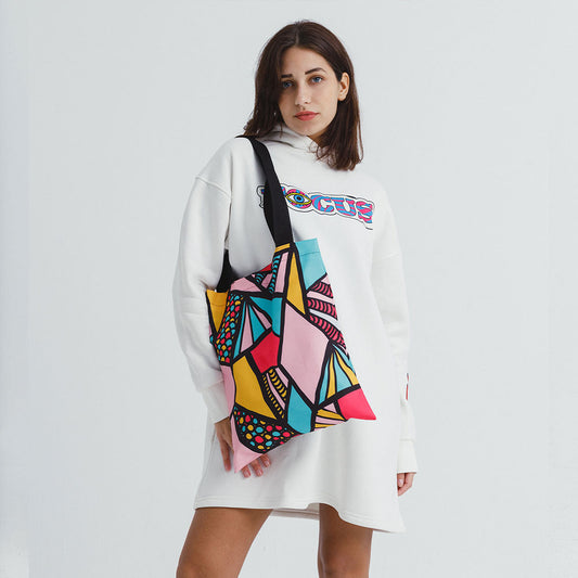 Colored Geometry Allover Tote Bag