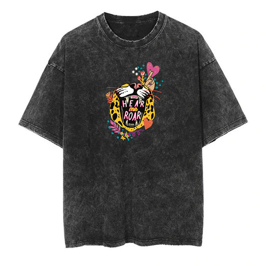 Hear Me Roar Washed Oversized T-Shirt