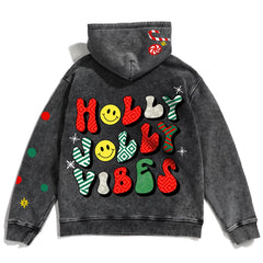 Jolly Vibes Washed Oversized Hoodie