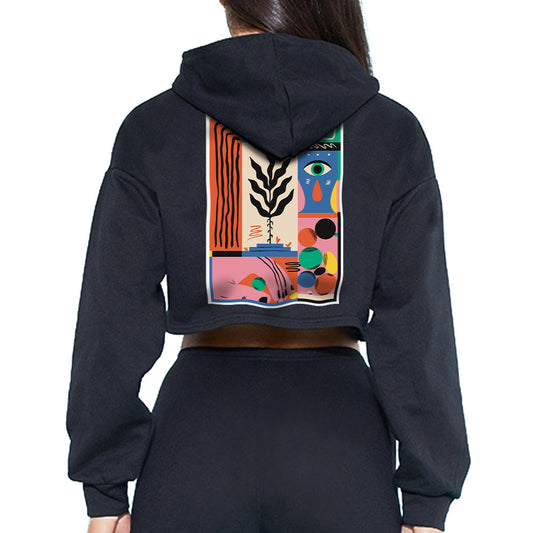 Leaf Oversized Crop Hoodie