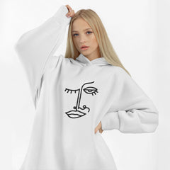 Line Art Long Oversized Hoodie