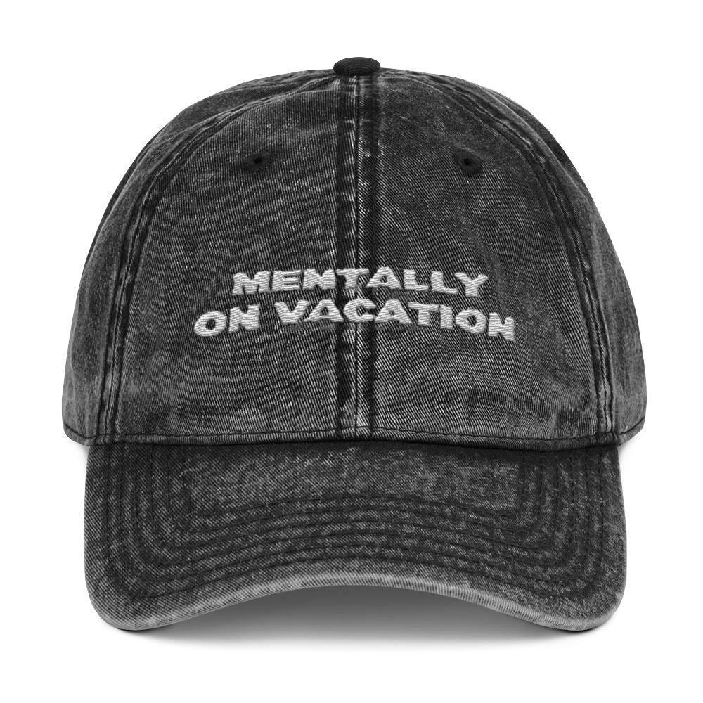 Mentally On Vacation Washed Cap detail — Suit Yourself Egypt