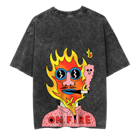 On Fire Washed Oversized T-Shirt