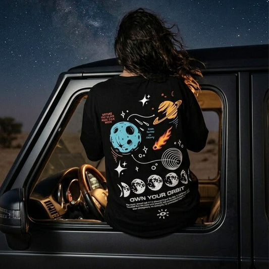Own Your Orbit black oversized t-shirt — Suit Yourself Egypt