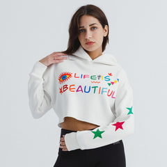 Screaming Colors Oversized Crop Hoodie