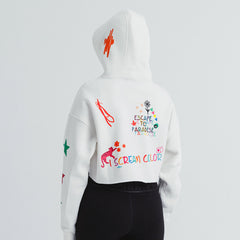 Screaming Colors Oversized Crop Hoodie