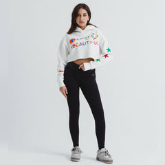 Screaming Colors Oversized Crop Hoodie