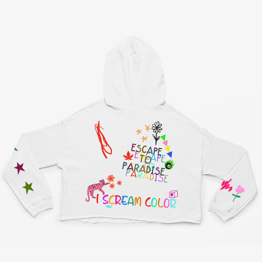 Screaming Colors Oversized Crop Hoodie