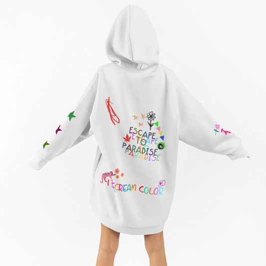 Screaming Colors Long Oversized Hoodie