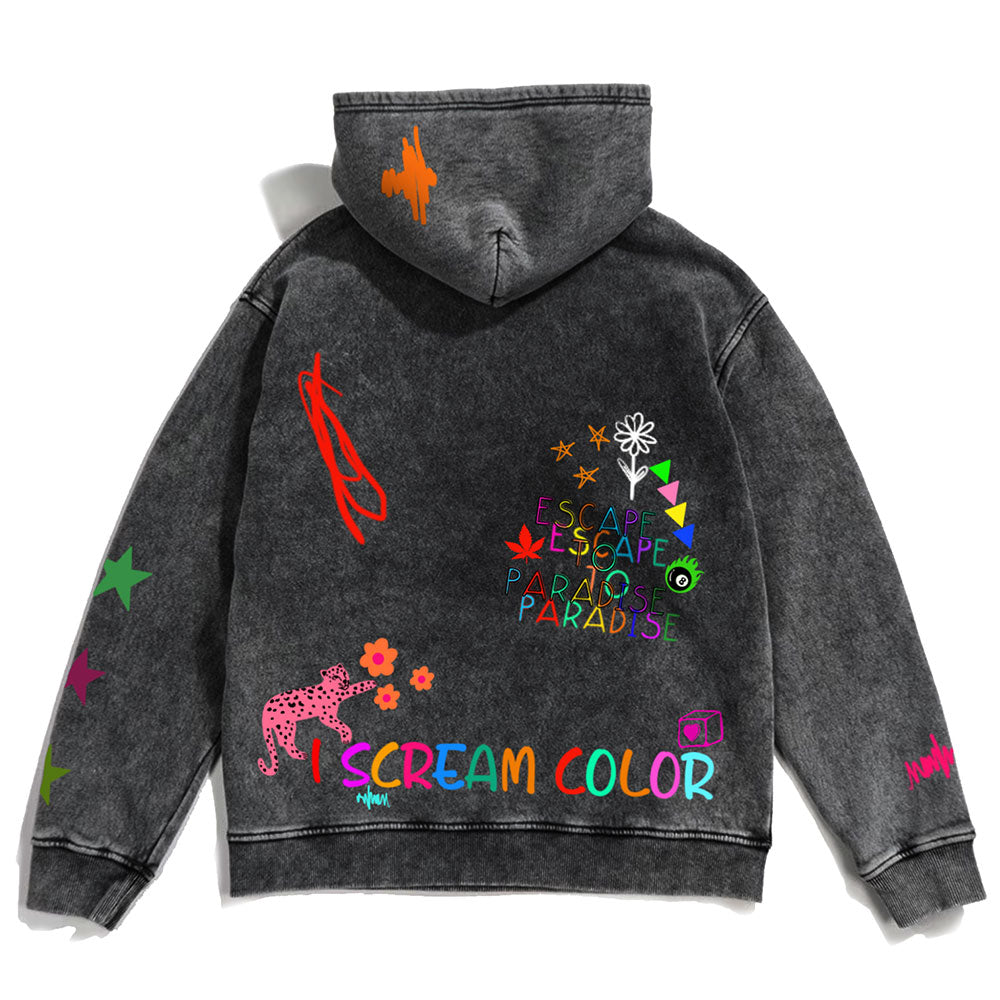 Screaming Colors Washed Oversized Hoodie