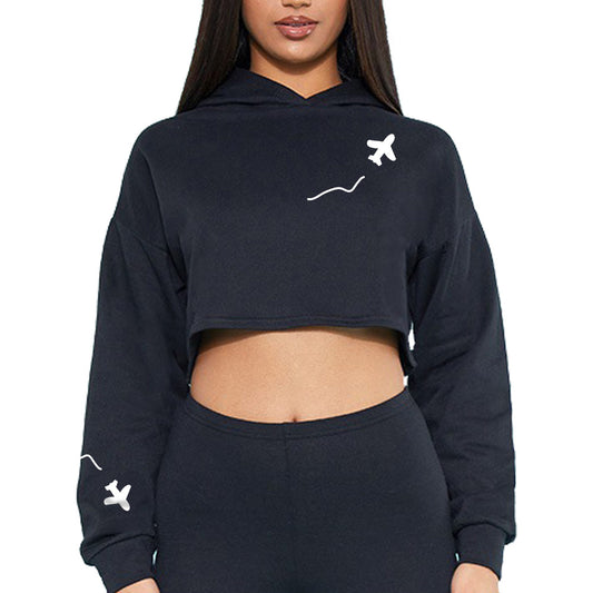 World Traveler Oversized Crop Hoodie