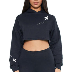 World Traveler Oversized Crop Hoodie