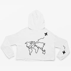 World Traveler Oversized Crop Hoodie