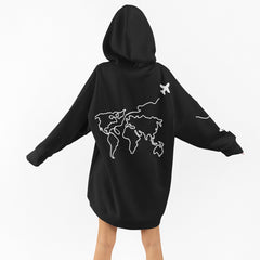 World Traveler Long Oversized Hoodie