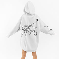 World Traveler Long Oversized Hoodie