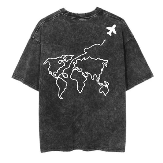 World Traveler Washed Oversized T-Shirt