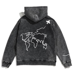 World Traveler Washed Oversized Hoodie