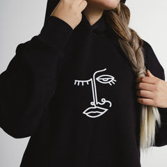 Line Art Long Oversized Hoodie